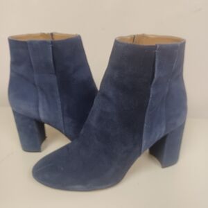 Nine West Blue Suede Ankle Boots 9.5